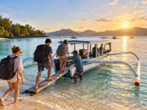 Morning boat departure to Southwest Gilis