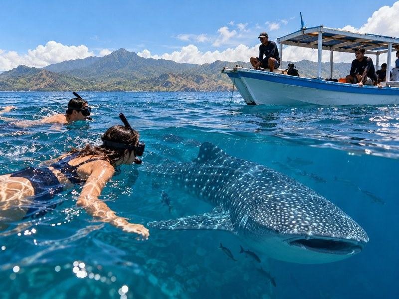Saleh Bay whale shark tour sea conditions