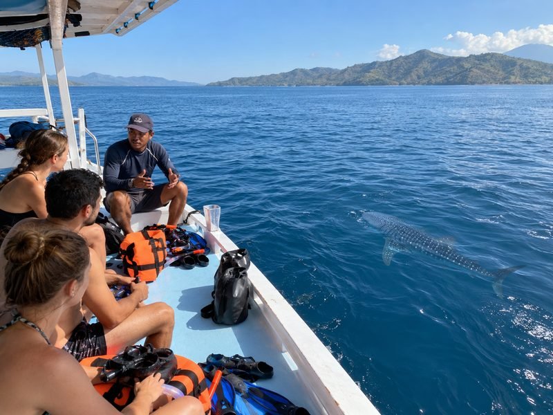 Sumbawa whale shark snorkeling preparation