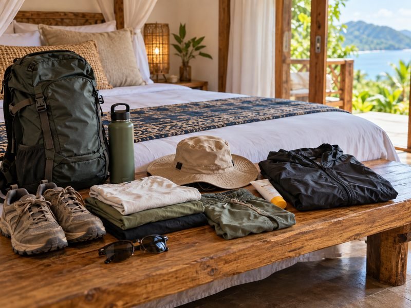 Light packing gear for a two day Lombok itinerary