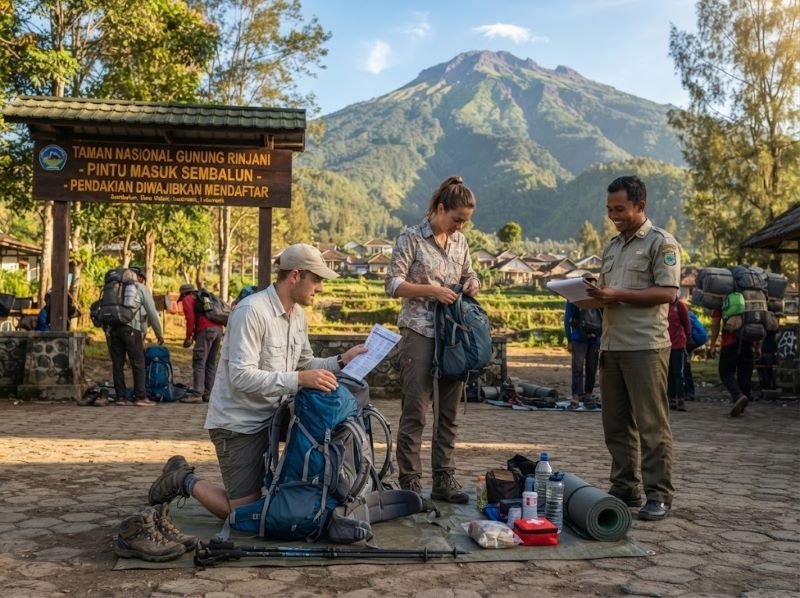 packing for Rinjani trekking