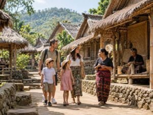 Sasak village Lombok family trip
