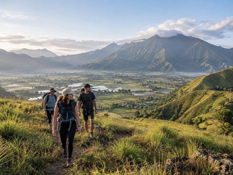 Sembalun hill scenery during a soft trekking trip in Lombok