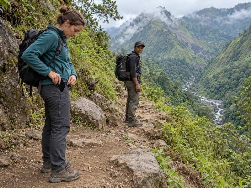 Put the phone away on Rinjani trail